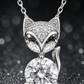 Elegant Silver Fox CZ Solitaire Pendant Necklace