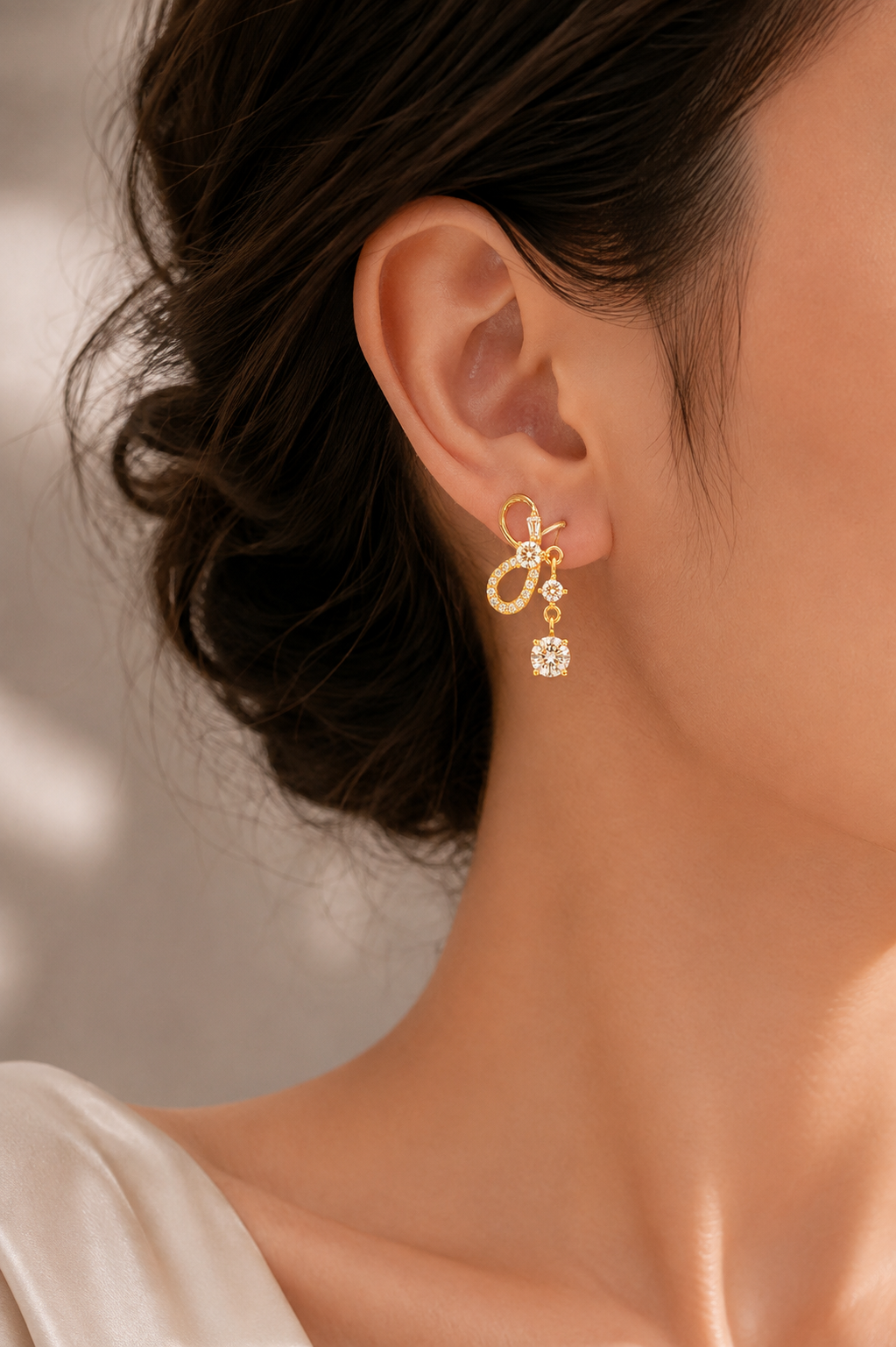 Gold Bow Earrings