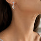 Silver Crescent Moon CZ Drop Earrings