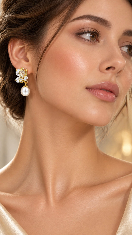 Butterfly Pearl Earrings