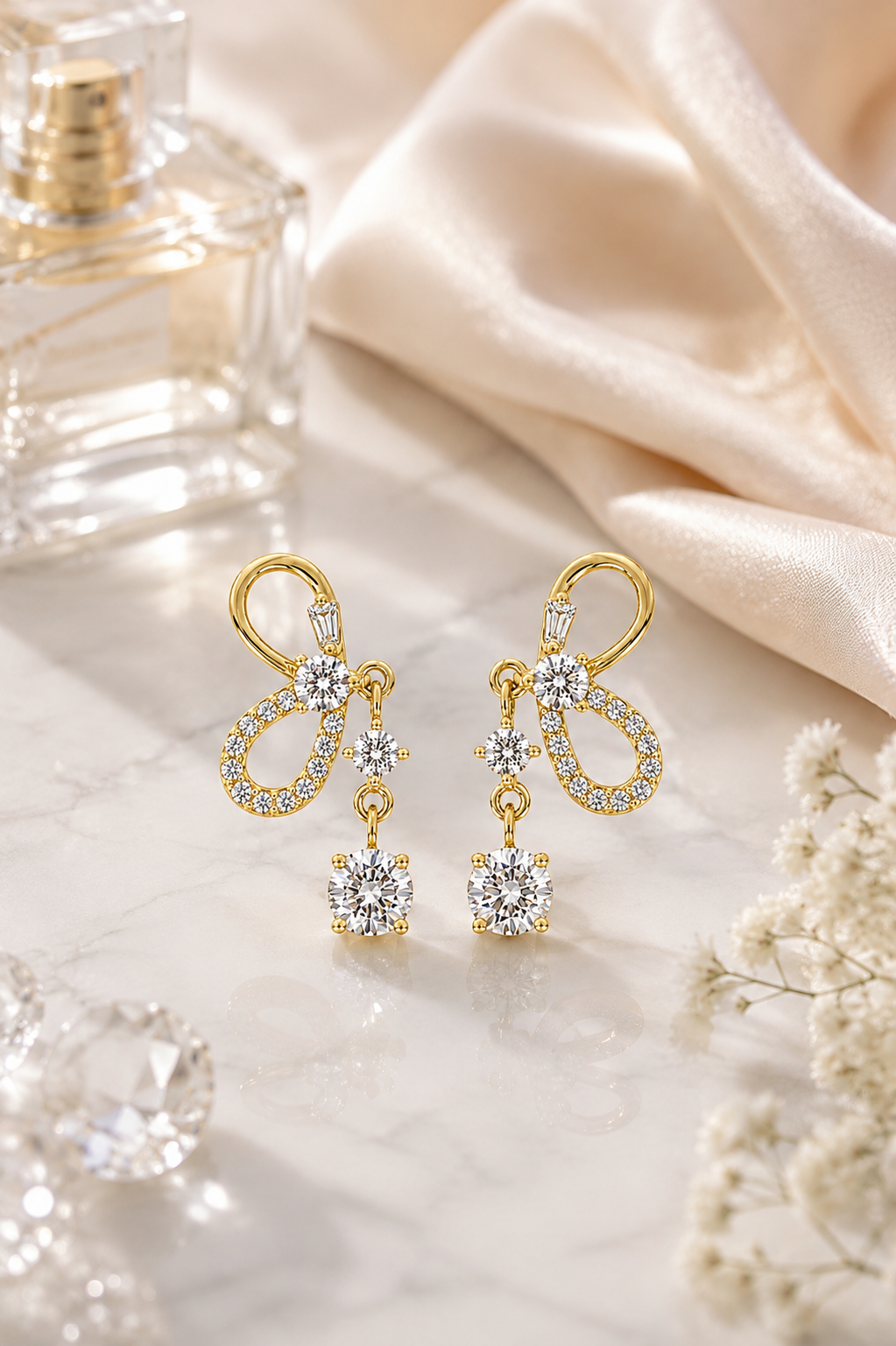 Gold Bow Earrings