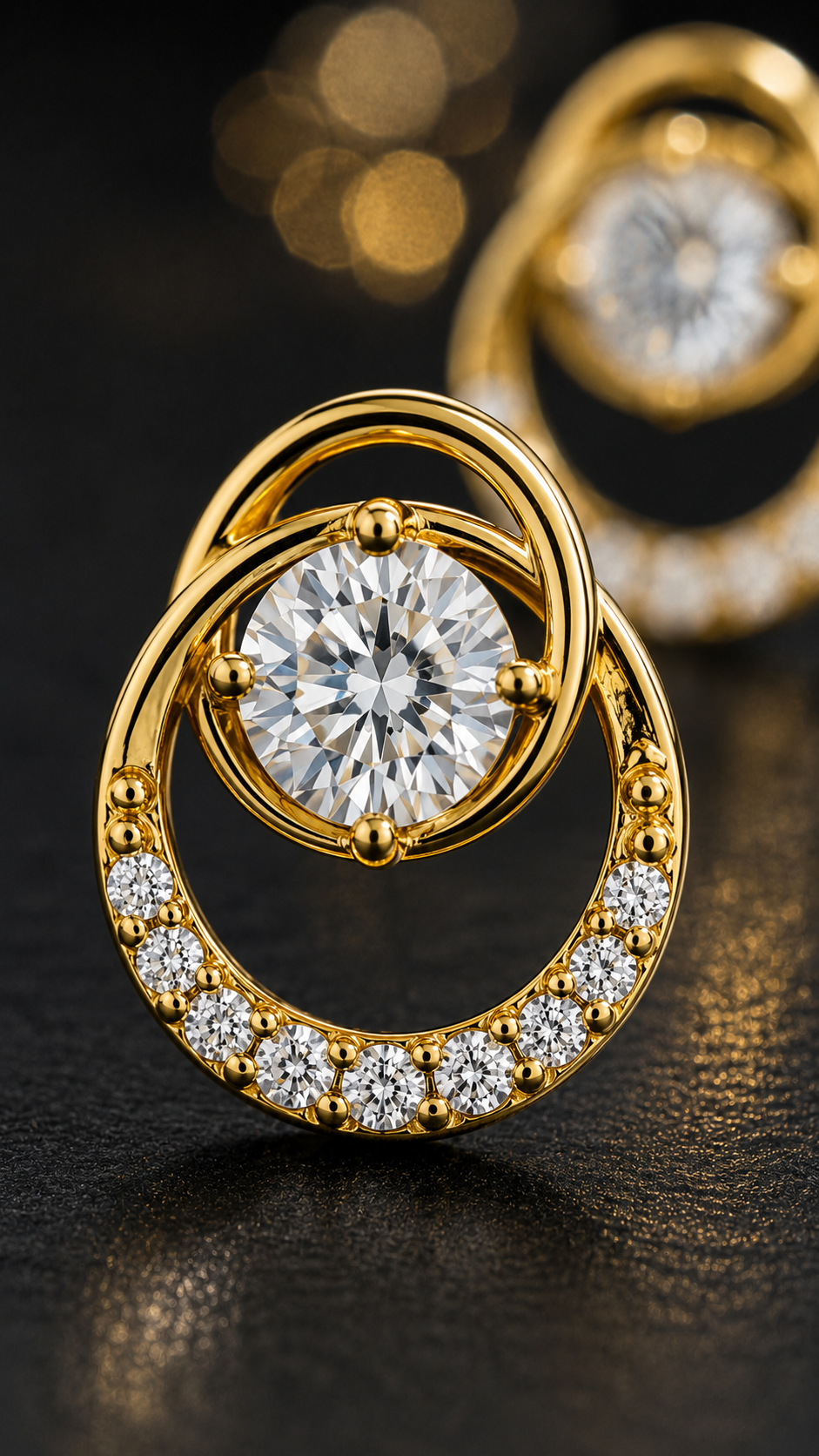 Gold Round Earrings