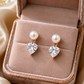 Pearl & Heart-Cut Earrings