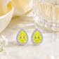 Halo Pear Cut Yellow Crystal Earrings