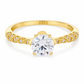 Round Solitaire Filigree Band Ring
