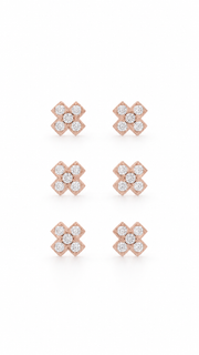Geometric Clover Earrings Set – 3 Pairs - Aaryahi Silver jewellery product photo