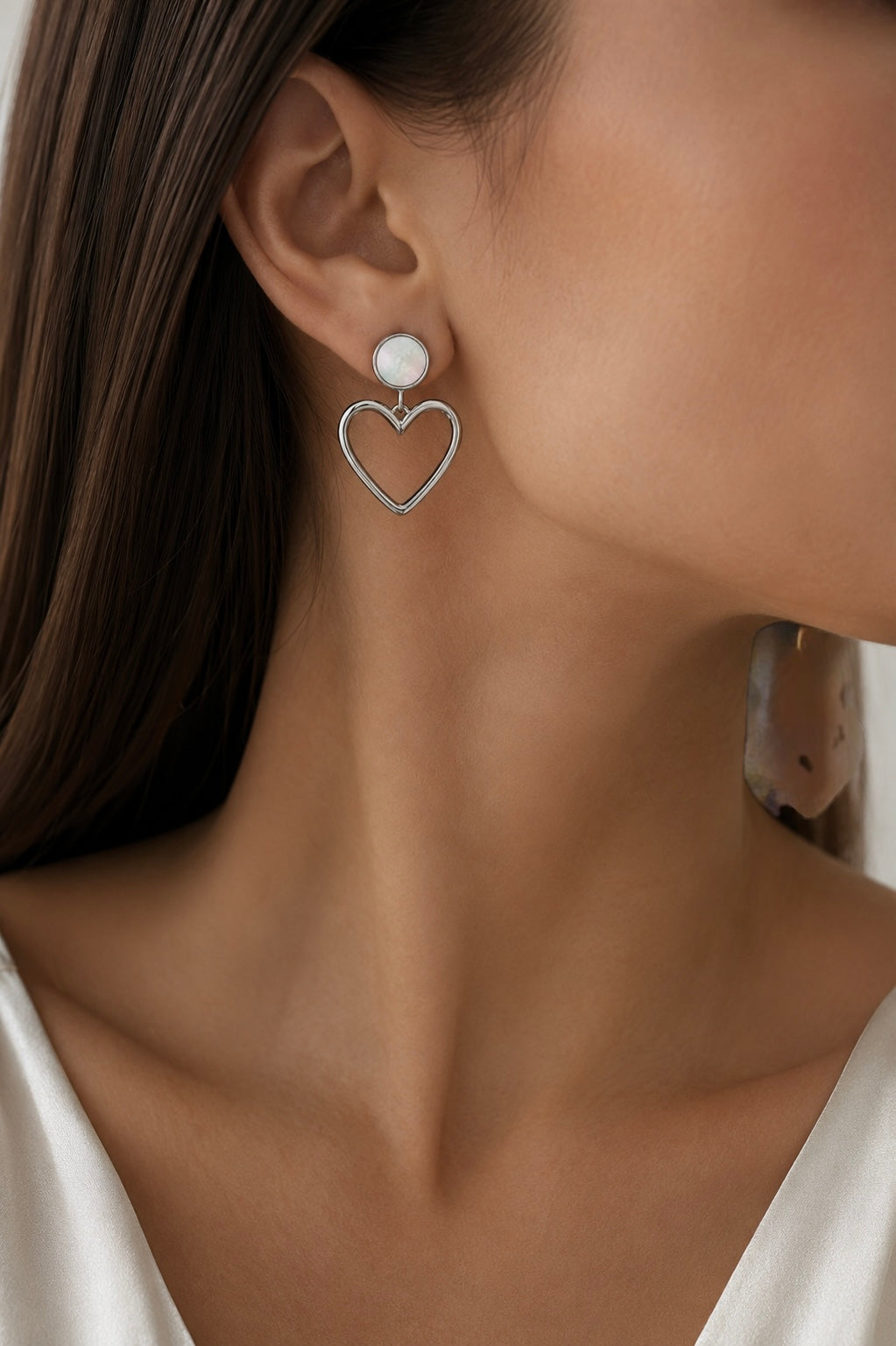 Pearl Heart Earrings