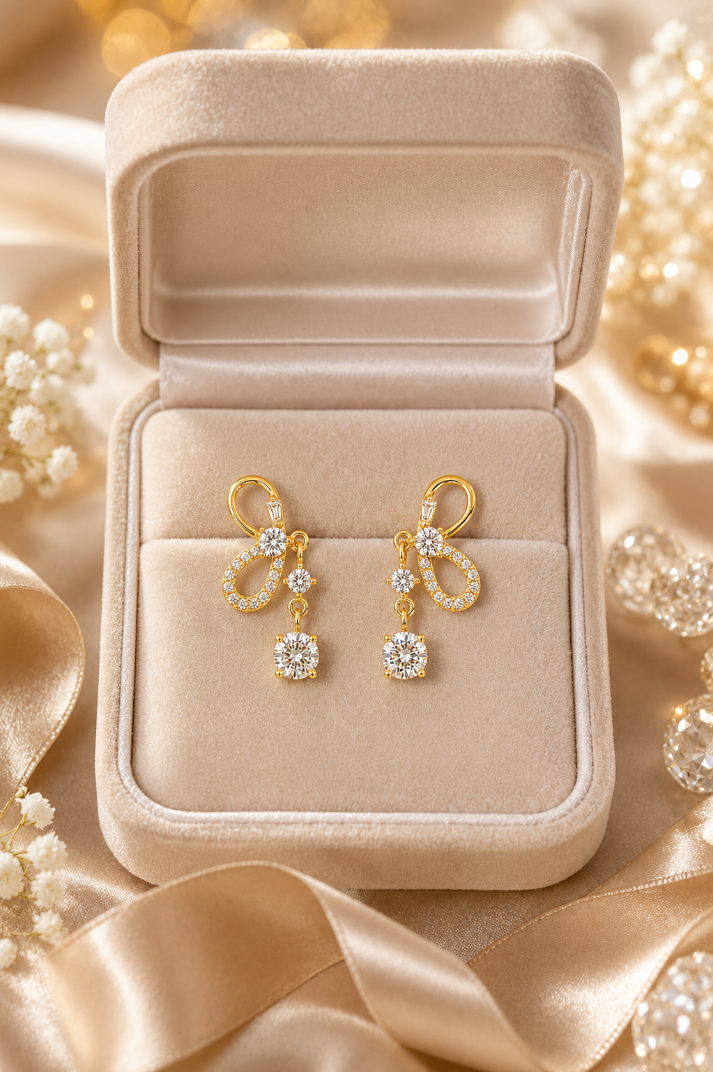 Gold Bow Earrings
