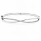 925 Sterling Silver CZ Infinity Crossover Bangle Bracelet for Women