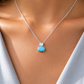 Silver Aqua Stone Pendant