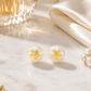 Elegant Gold Star Accent Pearl Stud Earrings for Women