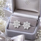 Silver CZ Floral Cluster Stud Earrings for Women
