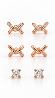 Plain Knot Solitaire Stud Earrings Set - Aaryahi Silver jewellery product photo