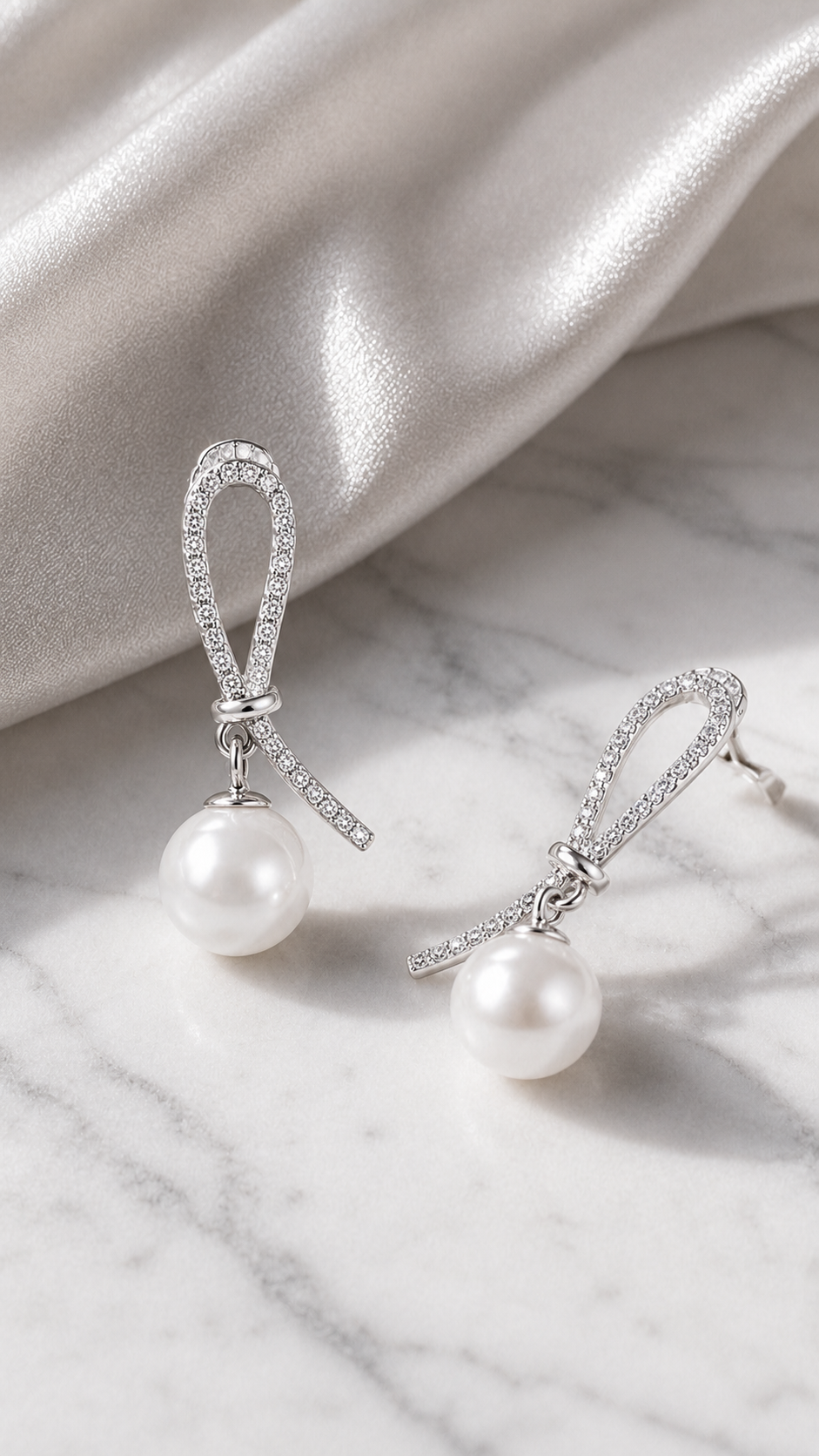 Silver-Tone Pearl Earrings