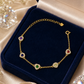 Multicolor Heart Halo Chain Bracelet