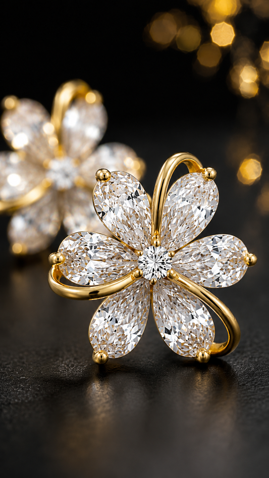Floral Pear-Cut Earrings