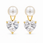 Pearl & Heart-Cut Earrings