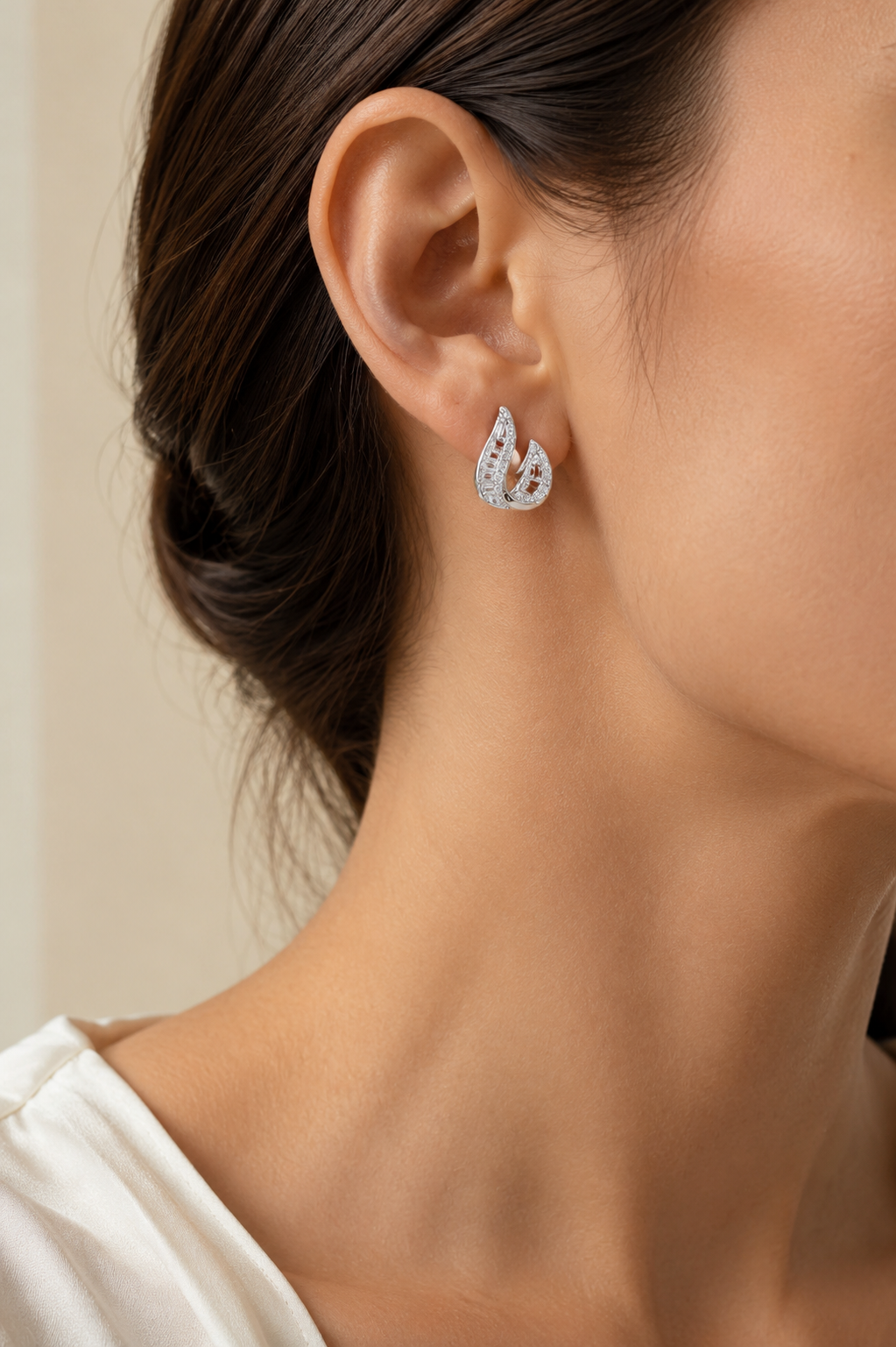 Double Teardrop Baguette Earrings