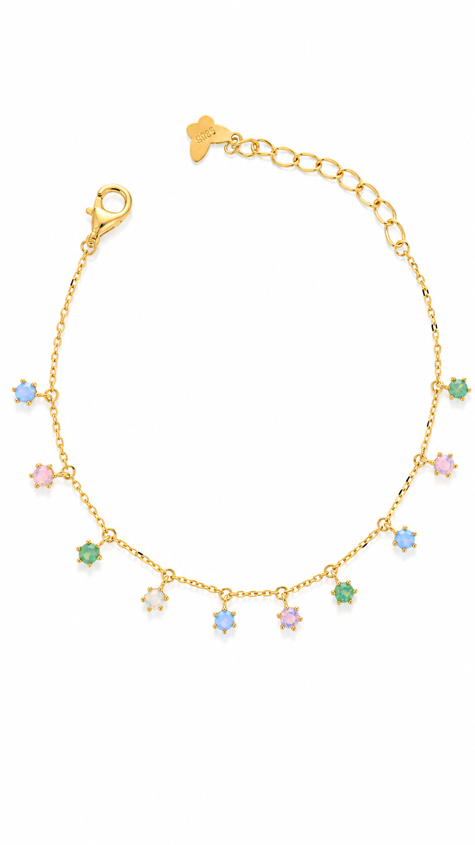 Multicolor Dangle Charm Bracelet