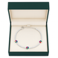 Silver CZ Tennis Bracelet with Multicolour Floral Charms