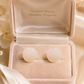 Cream Round Earrings