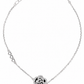 Silver Black Rose CZ Charm Bracelet