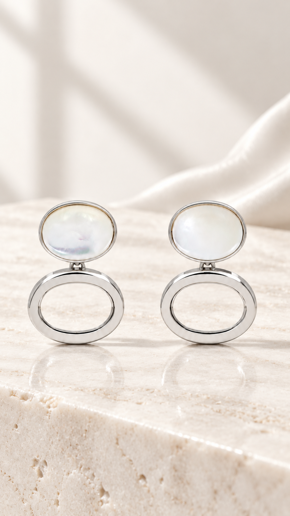 Pearl Oval Earrings