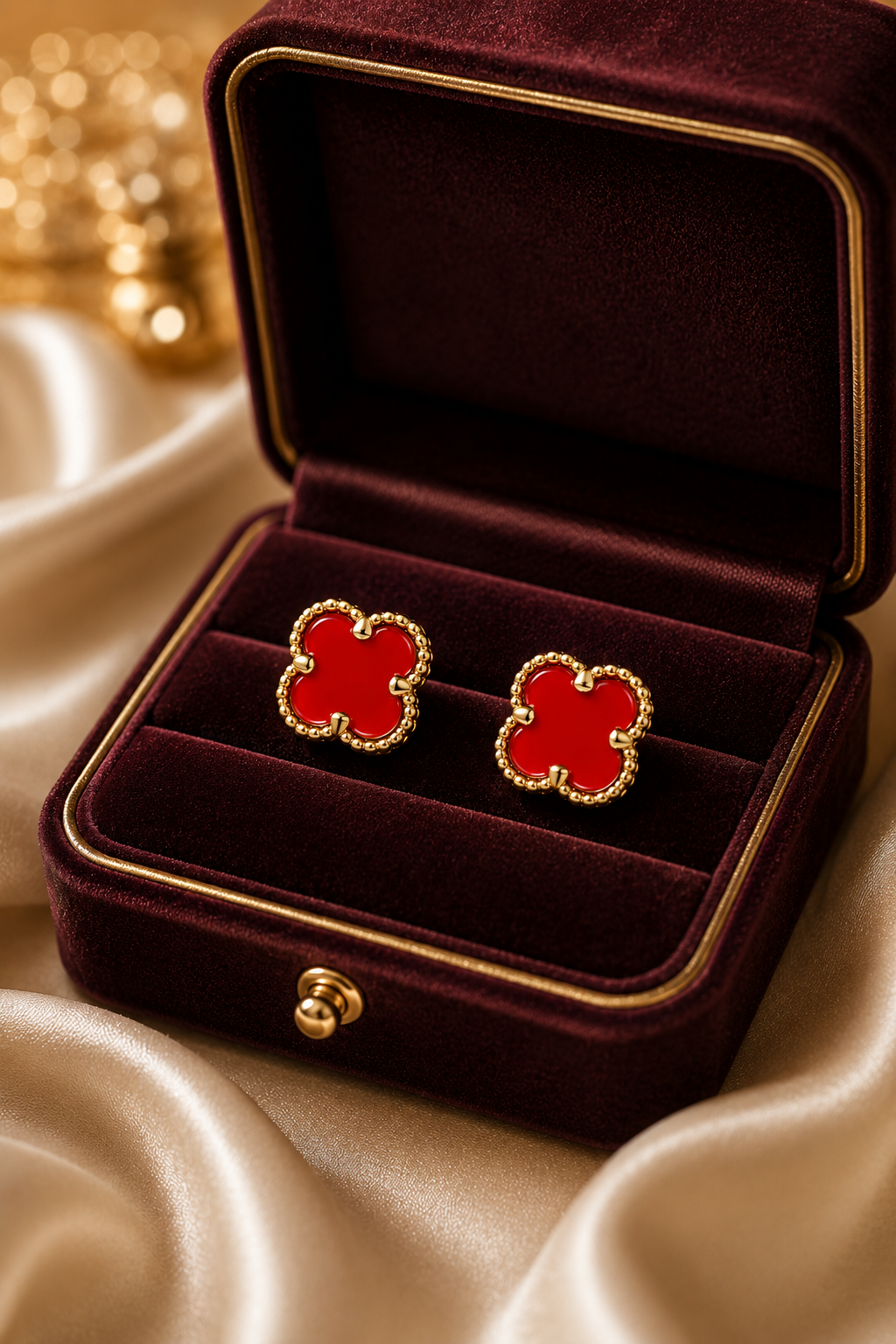 Gold-Tone Black Red green Earrings