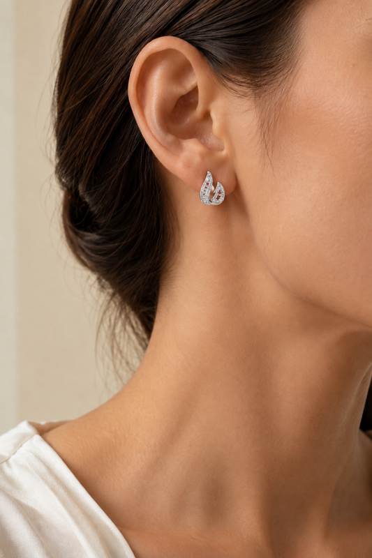 Double Teardrop Baguette Earrings
