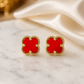 Gold-Tone Black Red green Earrings