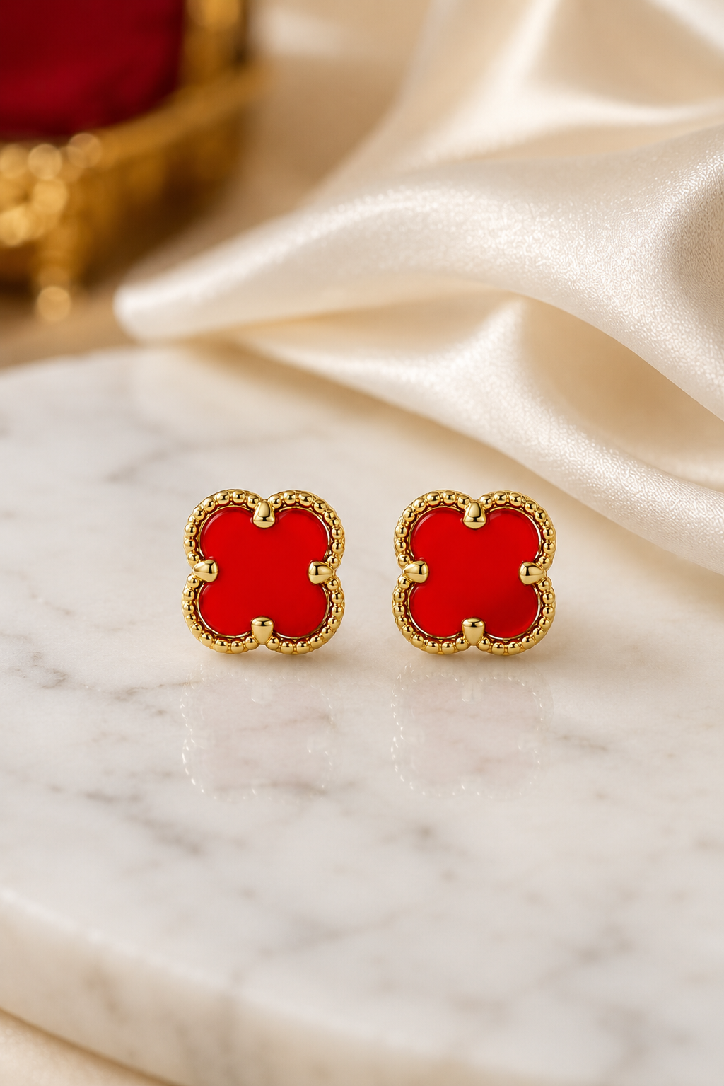 Gold-Tone Black Red green Earrings