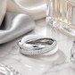 Triple Band White Ceramic Interlocking Ring