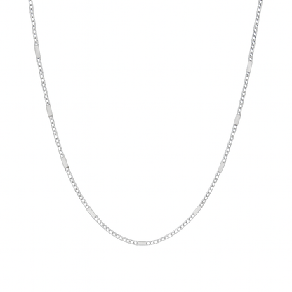 925 Silver Sleek Figaro Chain Necklace for Men & Women – Lightweight Daily Wear Silver Chain