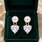 Pearl & Heart-Cut Earrings