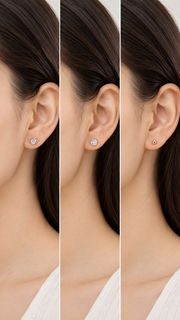 Heart, Solitair Ball Earrings Set - Aaryahi Silver jewellery product photo