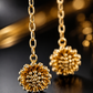 Long Chain Floral Ball Earrings