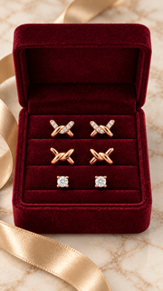 Plain Knot Solitaire Stud Earrings Set - Aaryahi Silver jewellery product photo