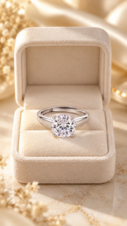 Silver CZ Classic Solitaire Adjustable Ring