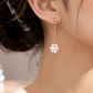 Elegant Rose Gold-Plated Pearl Cluster Chain Drop Earrings for Women