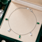 Green & White Baguette Charm Bracelet