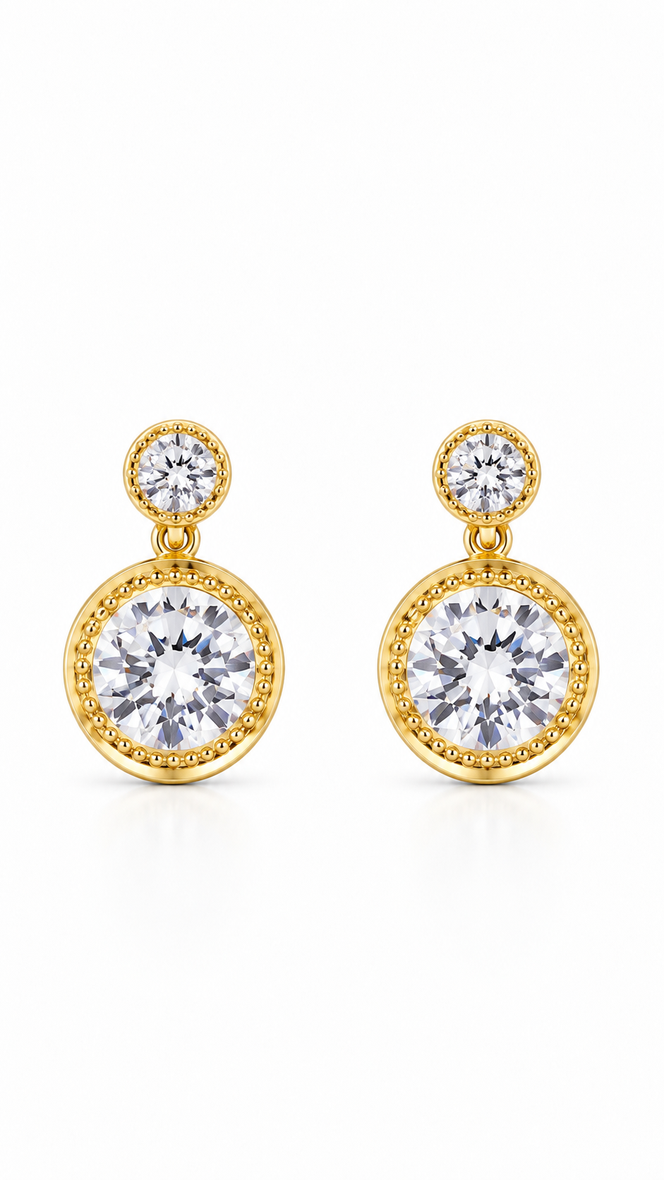 Gold Round Earrings