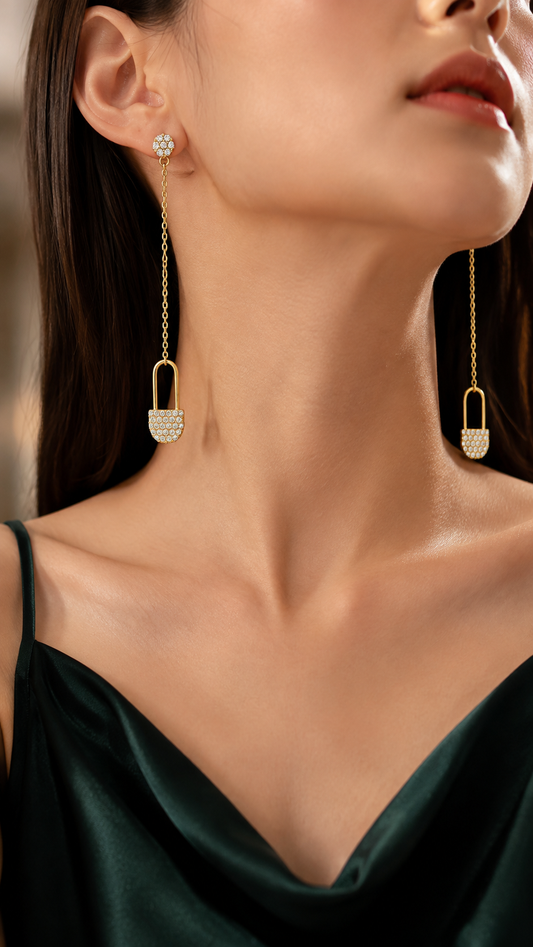 Padlock Chain Earrings