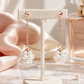 Elegant Rose Gold-Plated Pearl Cluster Chain Drop Earrings for Women