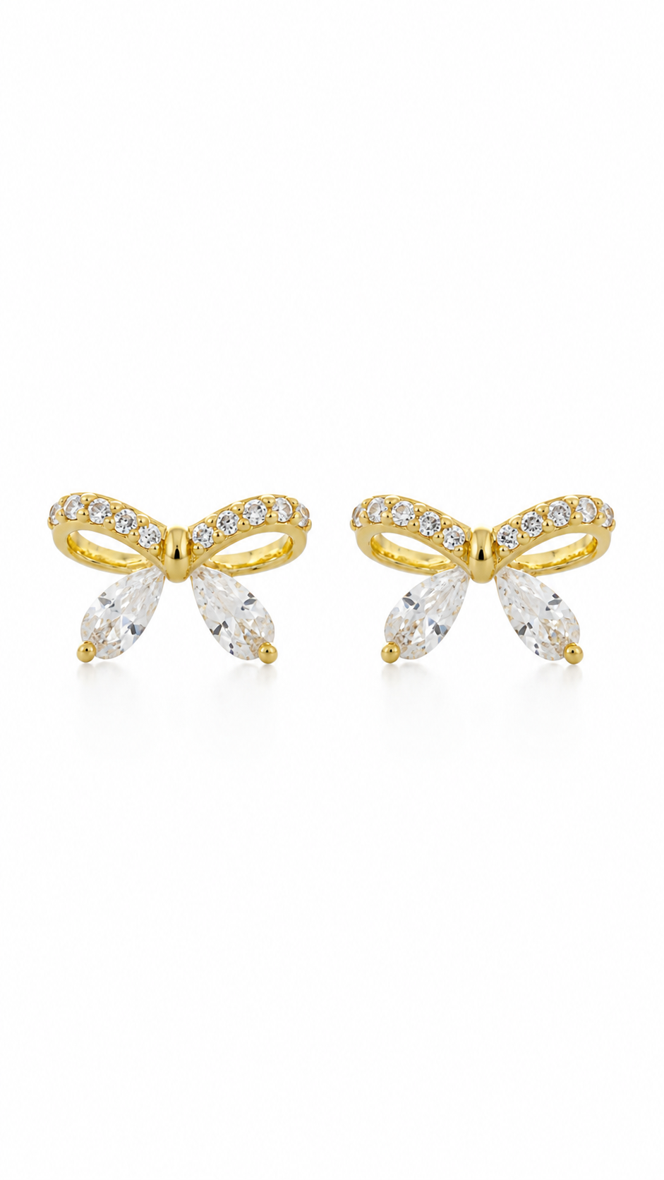 Gold-Plated Bow Earrings