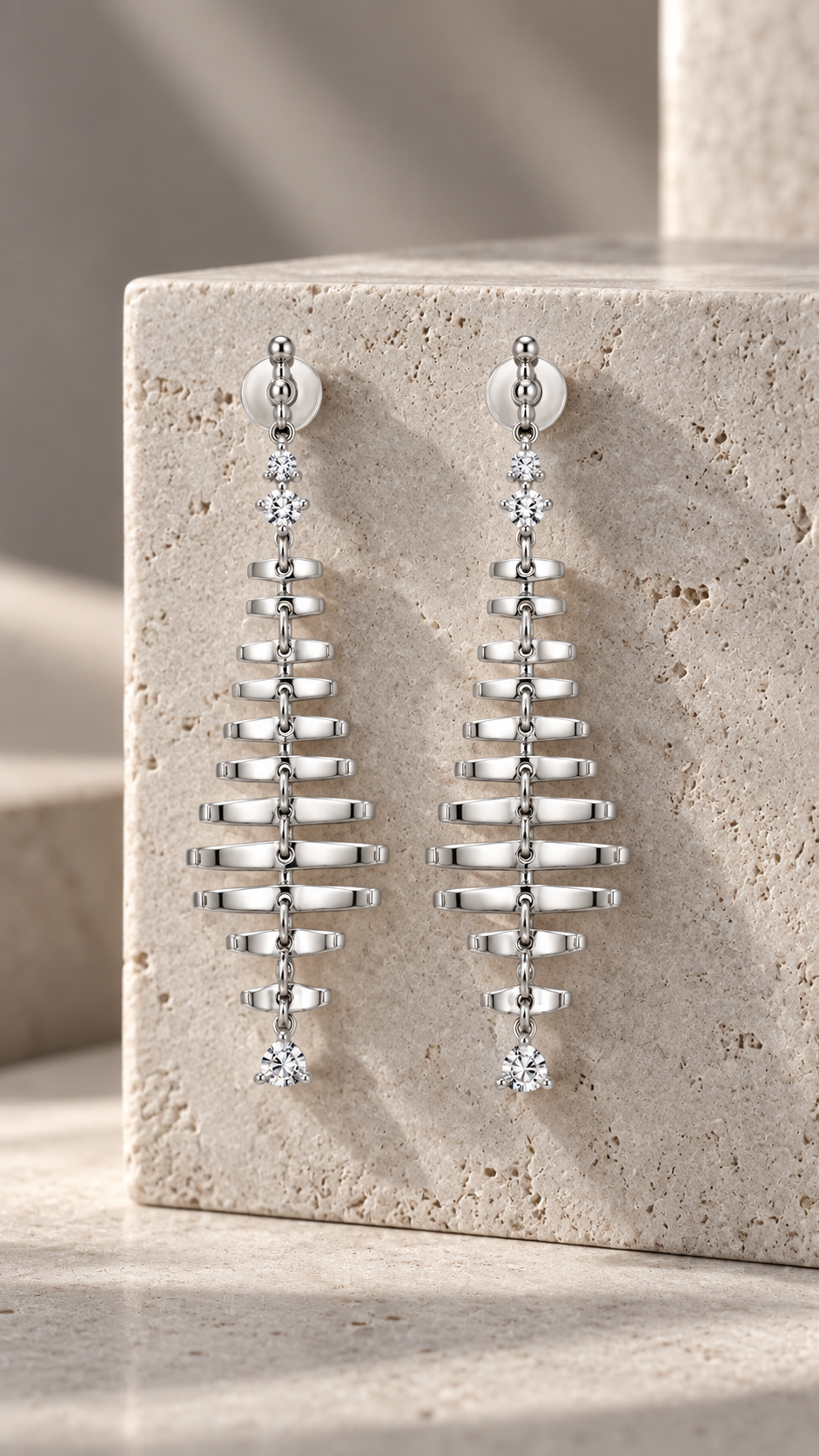 Geometric Tiered Drop Earrings