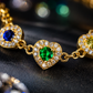 Multicolor Heart Halo Chain Bracelet