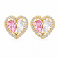 Pink & White Heart Earrings