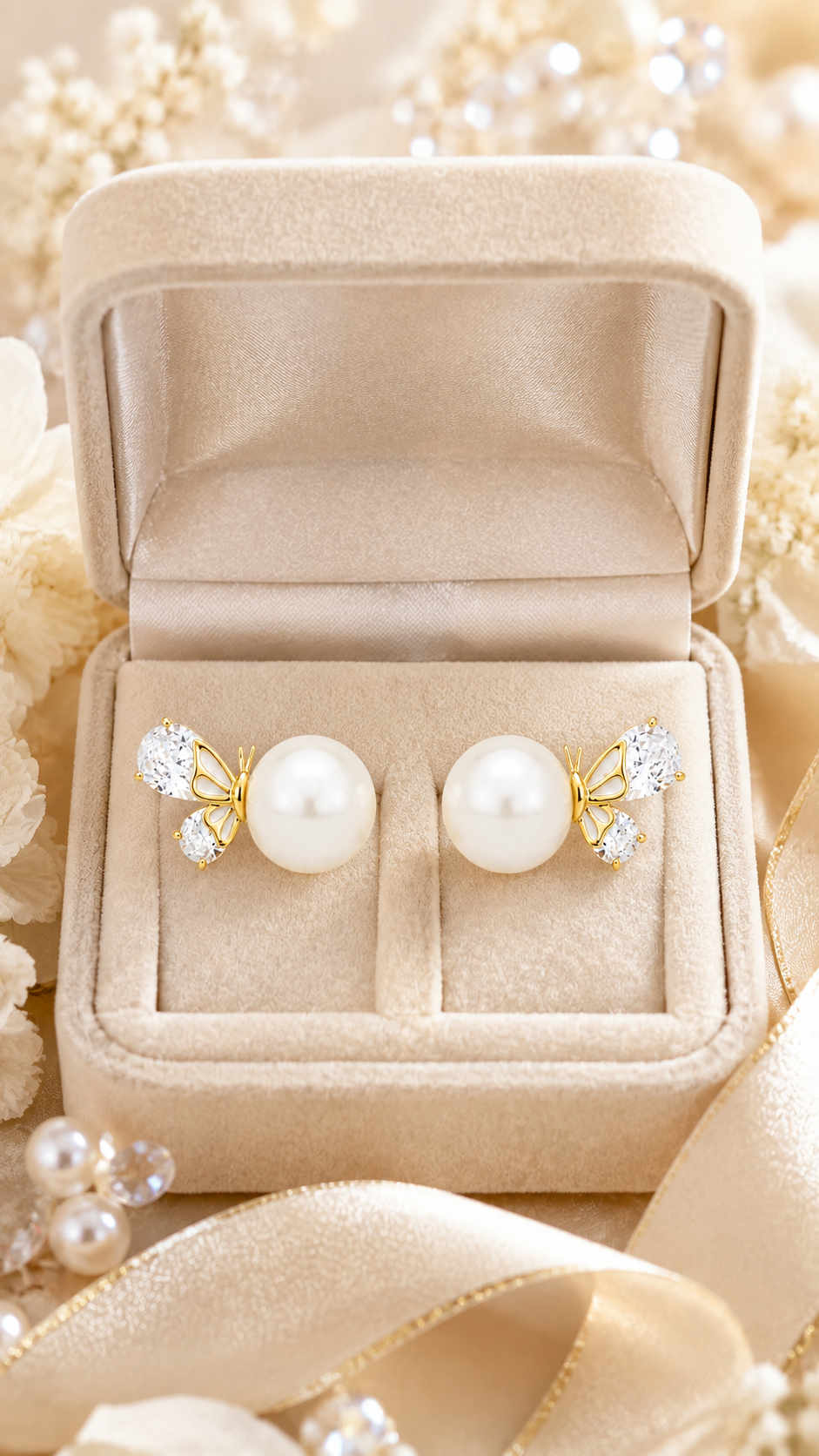 Pearl Butterfly Earrings