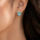 Aqua Blue Heart Earrings