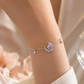 Pink Feather Swirl Charm Bracelet